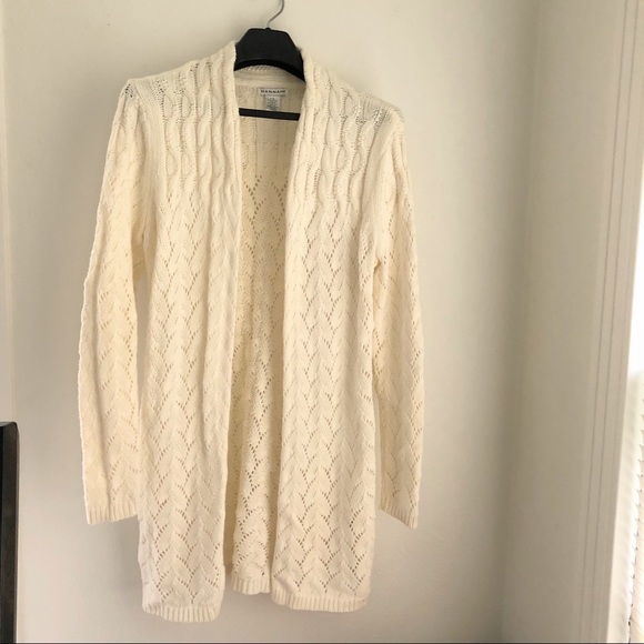 Guinevere Cardigan Sz L White Hannah Sweater Duster - Main Image